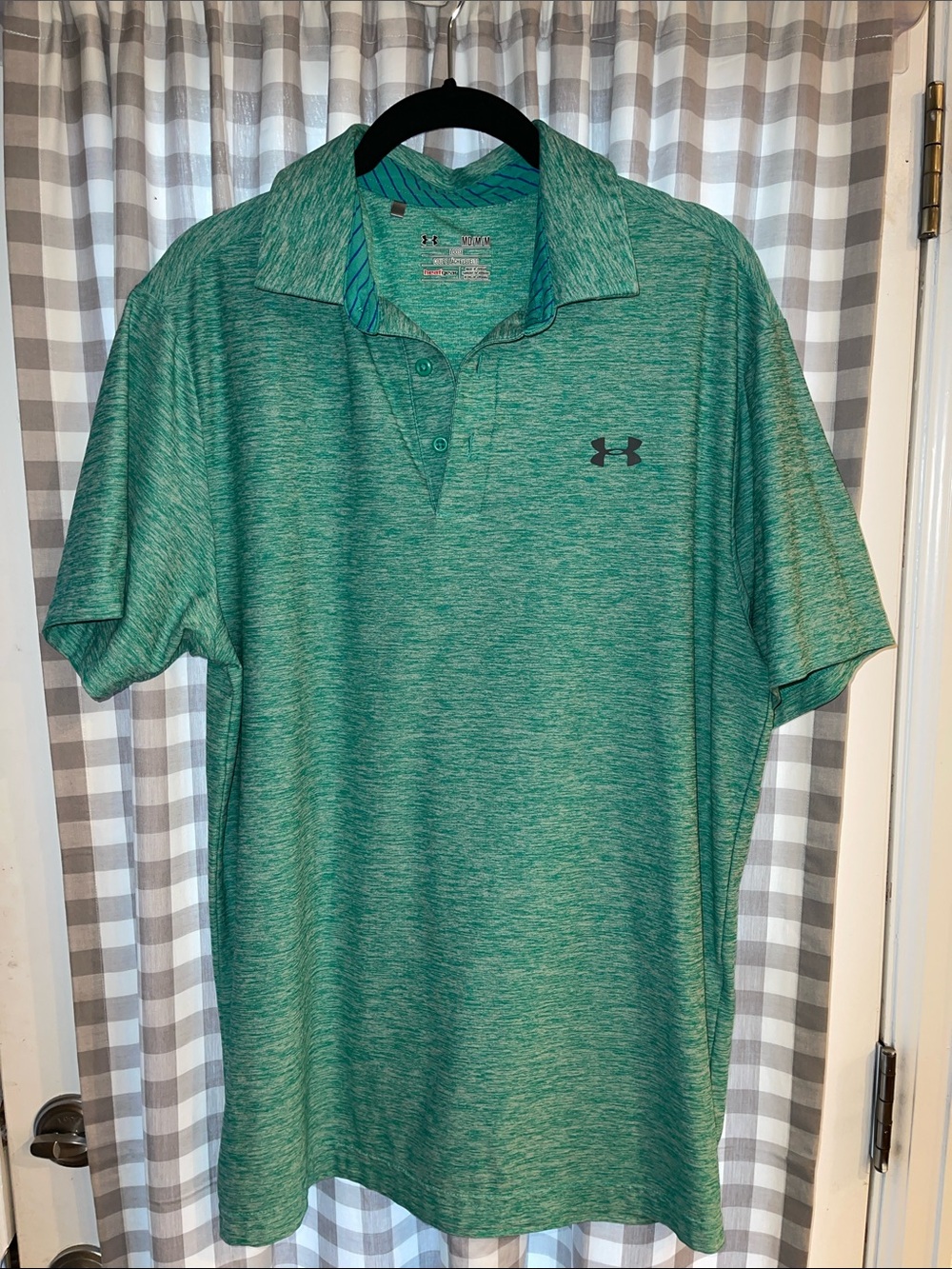 Under Armour Sea Foam Green Heat Gear Performance Polo Medium